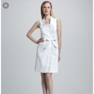 Bigio Collection white Ruffle-trim Wrap Dress